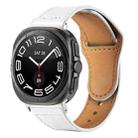 For Samsung Galaxy Watch Ultra 47mm Rivet Reverse Buckle Leather Watch Band(White) - 1