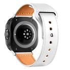 For Samsung Galaxy Watch Ultra 47mm Rivet Reverse Buckle Leather Watch Band(White) - 2