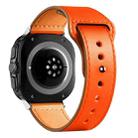 For Samsung Galaxy Watch Ultra 47mm Rivet Reverse Buckle Leather Watch Band(Orange) - 2