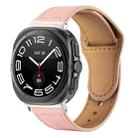 For Samsung Galaxy Watch Ultra 47mm Rivet Reverse Buckle Leather Watch Band(Pink) - 1