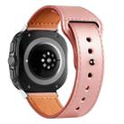 For Samsung Galaxy Watch Ultra 47mm Rivet Reverse Buckle Leather Watch Band(Pink) - 2