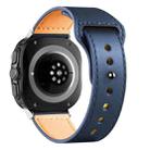 For Samsung Galaxy Watch Ultra 47mm Rivet Reverse Buckle Leather Watch Band(Midnight Blue) - 2