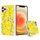 For iPhone 12 mini 3D Cherry Blossom Painted TPU Protective Case(Yellow) - 1