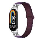 For Xiaomi Smart Band 10 / 9 / 8 D-shaped Tri-beads Magnetic Silicone Watch Band(Plum Berry Purple) - 1