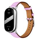 For Xiaomi Smart Band 10 / 9 / 8 Slim Silver Buckle Leather Watch Band(Light Purple) - 1