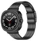 For Samsung Galaxy Watch Ultra 47mm Turtle Buckle Five Beads Stainless Steel Watch Band(Black) - 1