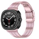 For Samsung Galaxy Watch Ultra 47mm Turtle Buckle Five Beads Stainless Steel Watch Band(Rose Pink) - 1
