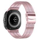 For Samsung Galaxy Watch Ultra 47mm Turtle Buckle Five Beads Stainless Steel Watch Band(Rose Pink) - 2