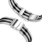 For Samsung Galaxy Watch Ultra 47mm Turtle Buckle Five Beads Stainless Steel Watch Band(Silver Black) - 3