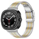 For Samsung Galaxy Watch Ultra 47mm Turtle Buckle Five Beads Stainless Steel Watch Band(Silver Gold) - 1