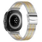 For Samsung Galaxy Watch Ultra 47mm Turtle Buckle Five Beads Stainless Steel Watch Band(Silver Gold) - 2