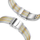 For Samsung Galaxy Watch Ultra 47mm Turtle Buckle Five Beads Stainless Steel Watch Band(Silver Gold) - 3