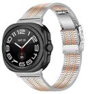 For Samsung Galaxy Watch Ultra 47mm Turtle Buckle Five Beads Stainless Steel Watch Band(Silver Rose Gold) - 1