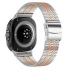 For Samsung Galaxy Watch Ultra 47mm Turtle Buckle Five Beads Stainless Steel Watch Band(Silver Rose Gold) - 2
