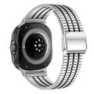 For Samsung Galaxy Watch Ultra 47mm Seven Beads Buckle Stainless Steel Watch Band(Silver Black) - 2