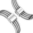 For Samsung Galaxy Watch Ultra 47mm Seven Beads Buckle Stainless Steel Watch Band(Silver Black) - 3