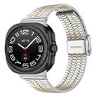 For Samsung Galaxy Watch Ultra 47mm Seven Beads Buckle Stainless Steel Watch Band(Silver Gold) - 1