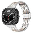 For Samsung Galaxy Watch Ultra 47mm Seven Beads Buckle Stainless Steel Watch Band(Silver Rose Gold) - 1