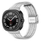 For Samsung Galaxy Watch Ultra 47mm Seven Beads Buckle Stainless Steel Watch Band(Silver) - 1