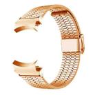 For Samsung Galaxy Watch 7 / 6 / 5 / 4 Seven Beads Buckle Stainless Steel Watch Band(Rose Gold) - 1