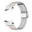For Samsung Galaxy Watch 7 / 6 / 5 / 4 Seven Beads Buckle Stainless Steel Watch Band(Silver Rose Gold) - 1