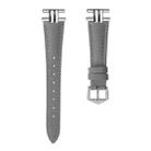 20mm H-shaped Metal Buckle Leather Watch Band(Grey) - 3