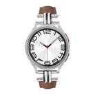 20mm H-shaped Metal Buckle Leather Watch Band(Cocoa Color) - 2