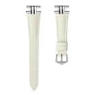 20mm H-shaped Metal Buckle Leather Watch Band(Creamy White) - 3