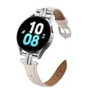 20mm H-shaped Metal Buckle Leather Watch Band(Light Pink) - 1