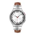 20mm H-shaped Metal Buckle Leather Watch Band(Brown) - 2
