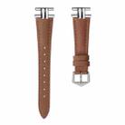20mm H-shaped Metal Buckle Leather Watch Band(Brown) - 3