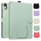 For iPad 2025 / 2022 Cat Skin-feel Litchi Leather Smart Tablet Case(Green) - 1