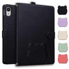 For iPad mini 2024 / mini 6 Cat Skin-feel Litchi Leather Smart Tablet Case(Black) - 1