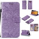 For LG K41S / K51S Lace Flower Horizontal Flip Leather Case with Holder & Card Slots & Wallet & Photo Frame(Purple) - 1