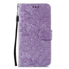 For LG K41S / K51S Lace Flower Horizontal Flip Leather Case with Holder & Card Slots & Wallet & Photo Frame(Purple) - 2
