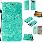 For LG K41S / K51S Lace Flower Horizontal Flip Leather Case with Holder & Card Slots & Wallet & Photo Frame(Green) - 1
