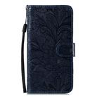For LG K41S / K51S Lace Flower Horizontal Flip Leather Case with Holder & Card Slots & Wallet & Photo Frame(Dark Blue) - 1