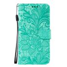 For LG K61 Lace Flower Horizontal Flip Leather Case with Holder & Card Slots & Wallet & Photo Frame(Green) - 1