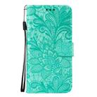 For LG K61 Lace Flower Horizontal Flip Leather Case with Holder & Card Slots & Wallet & Photo Frame(Green) - 2