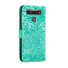 For LG K61 Lace Flower Horizontal Flip Leather Case with Holder & Card Slots & Wallet & Photo Frame(Green) - 2