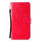 For LG K61 Lace Flower Horizontal Flip Leather Case with Holder & Card Slots & Wallet & Photo Frame(Red) - 2