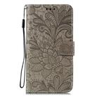 For Motorola Moto E (2020) / Moto E7 Lace Flower Horizontal Flip Leather Case with Holder & Card Slots & Wallet & Photo Frame(Grey) - 2