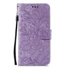 For Motorola Moto E (2020) / Moto E7 Lace Flower Horizontal Flip Leather Case with Holder & Card Slots & Wallet & Photo Frame(Purple) - 2