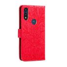 For Motorola Moto E (2020) / Moto E7 Lace Flower Horizontal Flip Leather Case with Holder & Card Slots & Wallet & Photo Frame(Red) - 3