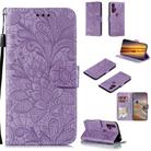 For Motorola Moto Edge+ Lace Flower Horizontal Flip Leather Case with Holder & Card Slots & Wallet & Photo Frame(Purple) - 1