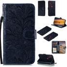 For Motorola Moto Edge+ Lace Flower Horizontal Flip Leather Case with Holder & Card Slots & Wallet & Photo Frame(Dark Blue) - 1