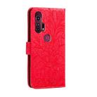 For Motorola Moto Edge+ Lace Flower Horizontal Flip Leather Case with Holder & Card Slots & Wallet & Photo Frame(Red) - 3