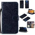 For Motorola Moto G5 Plus 5G Lace Flower Horizontal Flip Leather Case with Holder & Card Slots & Wallet & Photo Frame(Dark Blue) - 1