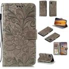 For Huawei Enjoy 20 Lace Flower Horizontal Flip Leather Case with Holder & Card Slots & Wallet & Photo Frame(Grey) - 1