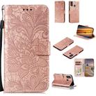 For Huawei Honor 9X Lite Lace Flower Horizontal Flip Leather Case with Holder & Card Slots & Wallet & Photo Frame(Rose Gold) - 1
